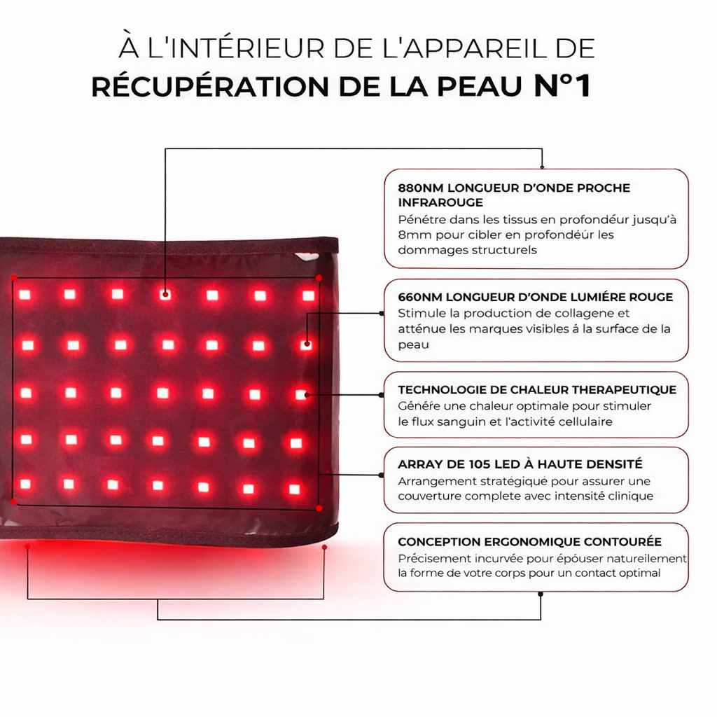 RECOVERA™ | Ceinture lumineuse rouge à double longueur d'onde