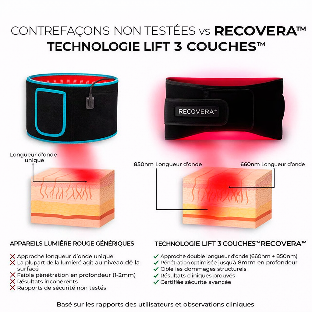RECOVERA™ | Ceinture lumineuse rouge à double longueur d'onde